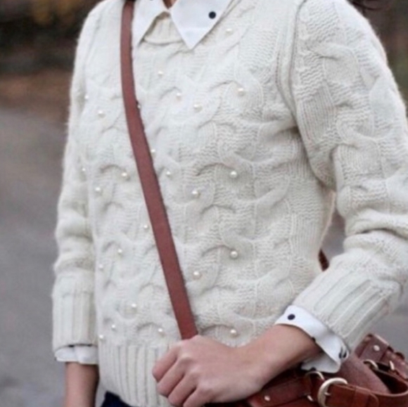 Ann Taylor Sweaters - Ann Taylor Pearls & Cable Sweater